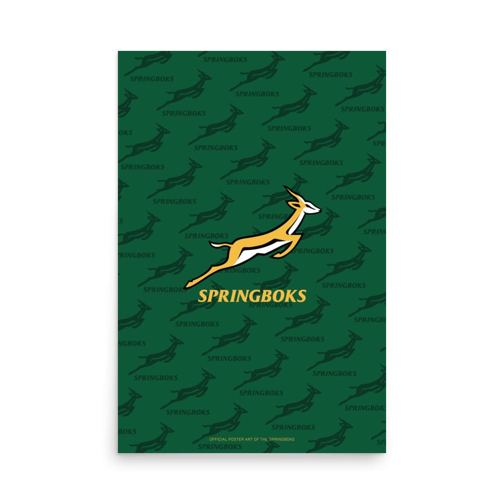 A green Springboks Silhouette Poster by PF LIC.