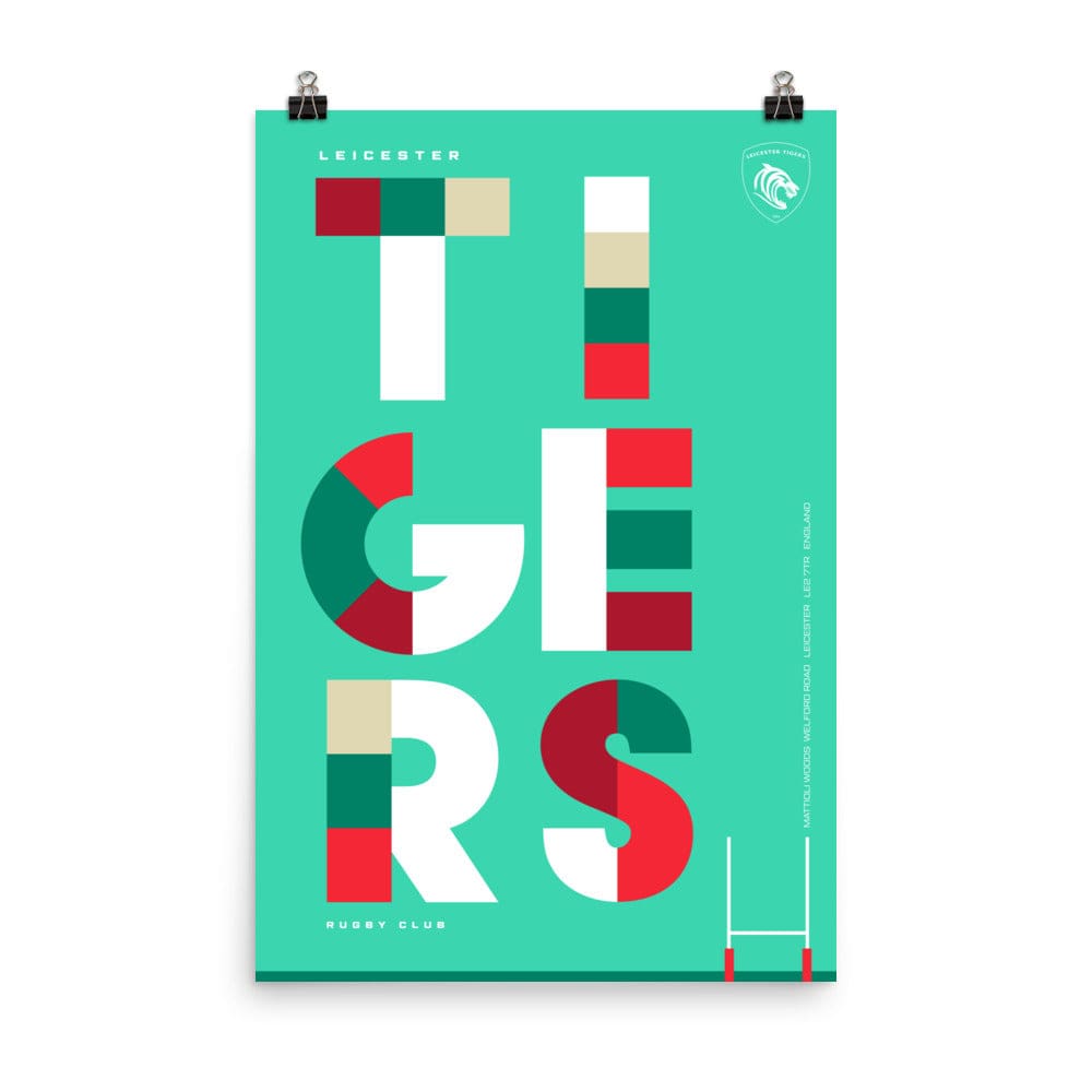 A PF LIC Leicester Tigers 'Striped Tigers Text' Poster.