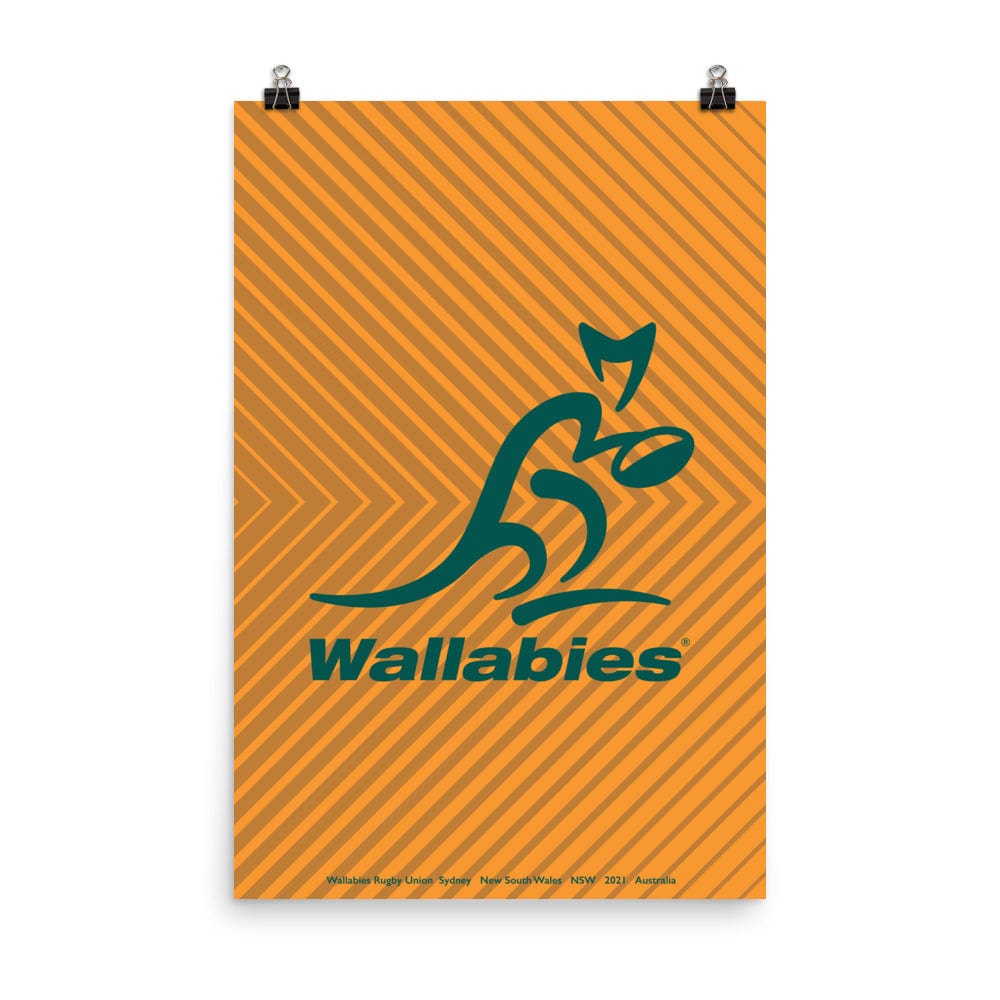 Kangaroos and Wallabies - a PF LIC Wallabies Herringbone Poster.