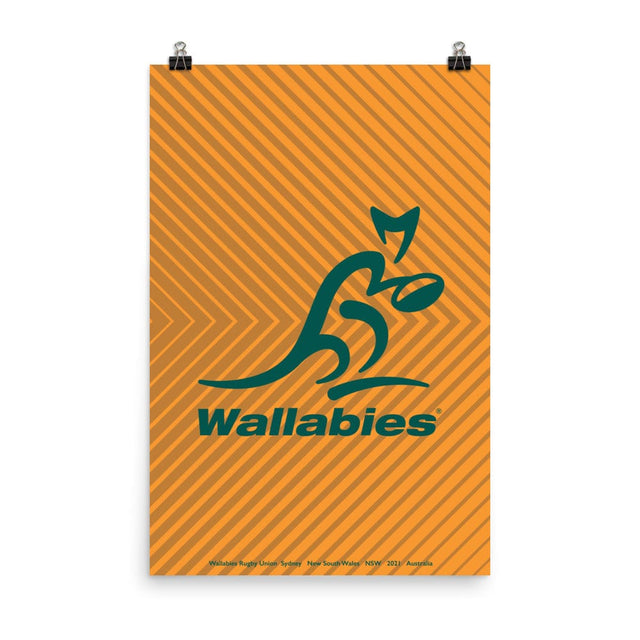 Kangaroos and Wallabies - a PF LIC Wallabies Herringbone Poster.