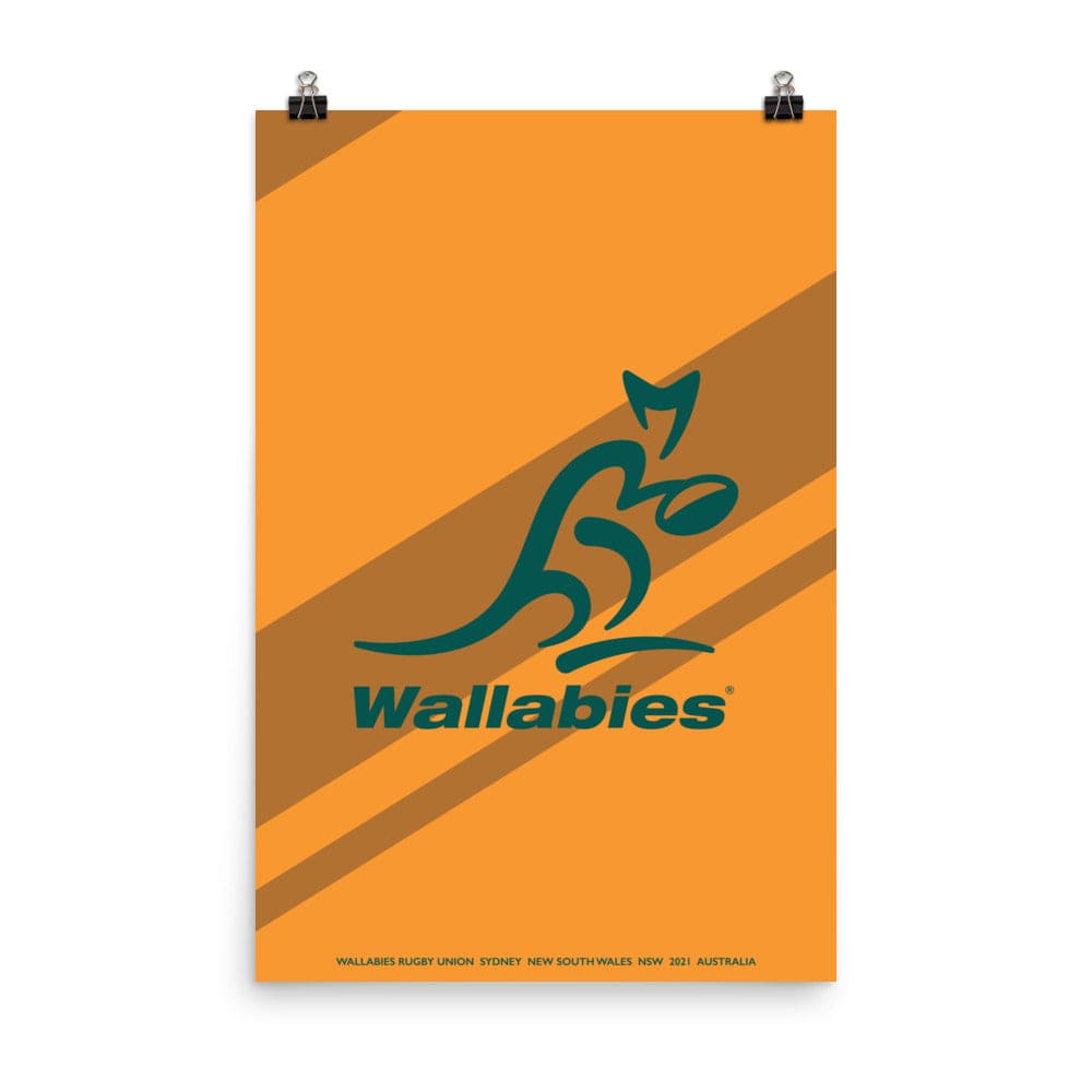 Wallabies Green Logo Poster Official Rugby Australia Merchandise