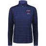The EMB Augusta Women's Nations of Rugby France Pursuit 1/4 Zip Pullover is a navy, long-sleeve top featuring the "France Rugby" logo—ideal for women's rugby apparel collections.