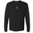 The EMB S&S Activewear France Vintage Long Sleeve Comfort Tee features a small yellow and red rooster graphic with "1965" on the center chest, combining comfort with classic French-inspired style.