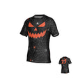 Teamatical WRS MENS PRO JERSEY - SPIDERWEBS features a black design with an orange jack-o’-lantern face on the front, spiderweb and spider details, and an orange number 25 on the back, all crafted in moisture-wicking fabric for all-day comfort.