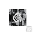 The Missoula All-Maggots Denver Blanket by Teamatical features black and white abstract art, showcasing a spiral pattern of ovals on a textured background, with a smaller version of the image displayed in the bottom right corner.