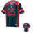 A navy blue and red USA Rugby American Football Jersey with the number 25 prominently displayed, featuring a V-neck and striped sleeves by Teamatical.