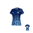 The Play Rugby USA Canterbury Performance Tee - Womens by Teamatical is a blue athletic shirt featuring a star pattern that fades from dark to light blue. It showcases the “Play Rugby” logo on the front and displays the number 25 on the back. Inspired by the Canterbury Legacy Performance Tee, this women’s rugby shirt is perfect for displaying your Play Rugby USA pride both on and off the field.