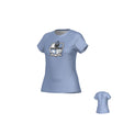 The Teamatical Austin Huns DNA Sydney Crew Performance Tee - Women's in light blue features a "Huns Rugby Est. 1972" crest on the front, shown from both sides, and provides moisture management for comfort during play.