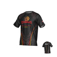 Sure! Here’s your rewritten sentence using the provided product data: The Raleigh Cobras Canterbury Legacy Performance Tee by Teamatical is a black rugby jersey showcasing “Cobras Raleigh Rugby” and a cobra logo on the front, highlighted with yellow and red accents, and featuring a customizable player name area on the back.