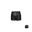 The Teamatical WRS WOMENS PRO SHORT - SPIDERWEBS features a bold black design with spider web patterns and small red spiders, showcased in two different sizes on a white background. Built for durability and style, these rugby shorts combine functional performance with standout looks, specifically tailored for women’s rugby apparel.