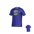 The Teamatical Winchester Cannons Sydney Performance Tee is a blue shirt with a "Winchester Cannons" crest, including icons and a banner on the chest, while the back remains plain.