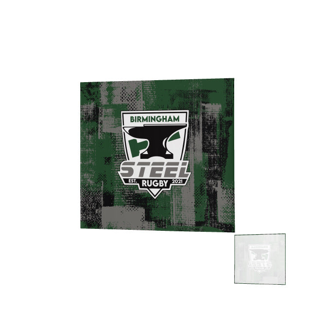 The Teamatical Birmingham Steel DNA Denver Blanket is a rectangular green, black, and gray performance fleece with the team logo and "EST. 2021"—perfect as an outdoor adventure blanket for fans.