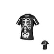 Teamatical WRS YOUTH PRO JERSEY - SPOOKY BONES: A black youth jersey featuring a bold white skeleton print on the front with a striking Halloween bones design, and the number 25 along with text on the back.