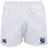 A white EMB Canterbury rugby short with a blue logo.