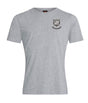Gray cotton blend T-shirt featuring a small crest logo on the left chest, part of the Troy University RFC 15th Anniversary Club Plain Tee collection by WRS Canterbury.