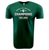 WRS LAT's Ireland Rugby 6 Nations 2024 Champions Supersoft Tee, made from ringspun cotton fine jersey, commemorates Ireland as the champions of the rugby six nations in 2024.