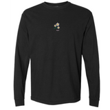 The EMB S&S Activewear Japan Vintage Long Sleeve Comfort Tee features a subtle floral graphic and "1932" text on the upper chest, capturing classic Japanese vintage style.