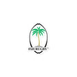 PF LIC Fiji Throwback Logo Bubble-Free Stickers with a palm tree, perfect for stickers.