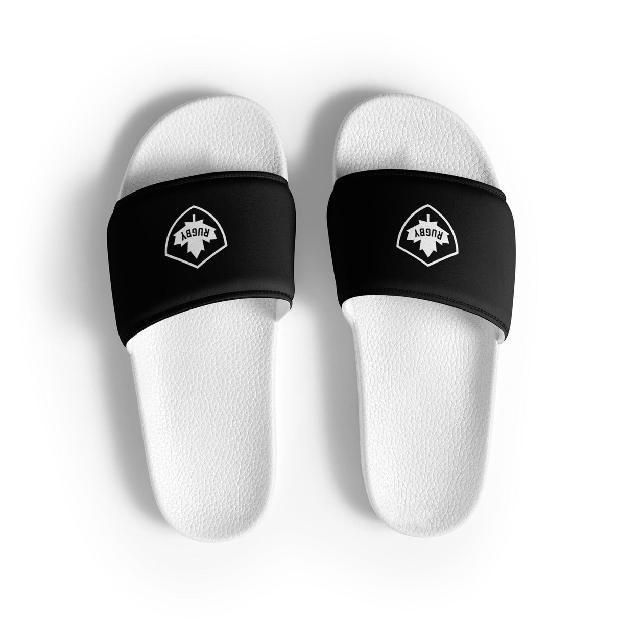 A pair of Rugby Canada Men's slides by PF LIC on a white background.