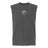 EMB S&S Activewear’s Society of Iowa Rugby Referees Unisex Heavyweight Cotton Garment-Dyed Mid-Length Muscle Tee features a boxy, sleeveless dark gray design crafted for lasting comfort. A small circular logo adorned with pink flowers and green leaves is centered on the chest, offering a versatile garment-dyed style suitable for anyone.