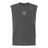 The Mudsock Rugby Club Unisex Muscle Tee by EMB S&S Activewear is a sleeveless dark gray heavyweight cotton top with a small circular logo and graphic at the center chest.
