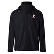 The Northeastern Men's Rugby Elite Storm Jacket by EMB Canterbury features a black hood, "Northeastern Men's Rugby," and a husky logo on the left chest, shown against a plain white background.