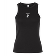 Show your team spirit with the Women's Northeastern University Rugby Baby Rib Tank by EMB S&S Activewear—a black sleeveless top featuring "NORTHEASTERN MEN'S RUGBY" and a bold white husky logo on the chest. Perfect for every supporter.