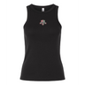 The EMB S&S Activewear Women's NOVA Barbarians Rugby Baby Rib Tank is a black tank with a small chest-center "Nova Insurance" logo—perfect for NOVA Barbarians fans.