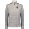 The EMB Augusta Women's Nations of Rugby New Zealand Pursuit 1/4 Zip Pullover features subtle stripes, a "New Zealand Rugby" left chest logo, and moisture-wicking fabric—ideal for athletic wear with classic style.