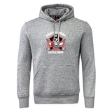 The Castle Rock Pirates Rugby Club Hoodie by WRS Canterbury is a gray hoodie with front pocket, featuring a "Pirate Surf Castle Rock" chest emblem with skull, crossbones, and red surfboards.