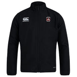 Stay comfortable on and off the field in the Castle Rock Pirates Rugby Club Track Jacket by EMB Canterbury. This lightweight, water-repellent black jacket features a "Canterbury" logo on the right chest and an embroidered club badge on the left.