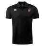 Castle Rock Pirates Rugby Club Dry Polo by EMB Canterbury features a black short-sleeve design, team crest on chest, Vapodri tech for breathable comfort, classic collar, and button placket.