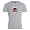 The Castle Rock Pirates Rugby Club Plain Tee by WRS Canterbury is a gray cotton blend shirt, ideal for customization, featuring a "Pirates Rugby Castle Rock" chest logo with skull, crossed swords, and red bandana.