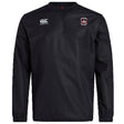 The Castle Rock Pirates Rugby Club Vaposhield Contact Top by EMB Canterbury is a black long-sleeve pullover with the Canterbury logo, team crest, and advanced Vaposhield Technology for superior performance.