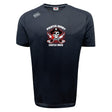 The Castle Rock Pirates Rugby Tempo Vapodri T-Shirt by WRS Canterbury features a skull with crossed rugby balls and red bandana graphic, plus “Pirates Rugby Castle Rock” on the front, making it a moisture-wicking shirt for players and fans.