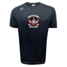 The Castle Rock Pirates Rugby Tempo Vapodri T-Shirt by WRS Canterbury features a skull with crossed rugby balls and red bandana graphic, plus “Pirates Rugby Castle Rock” on the front, making it a moisture-wicking shirt for players and fans.
