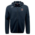 The Castle Rock Pirates Rugby Tempo Vapodri Full-Zip Hoodie by EMB Canterbury features a hood, small embroidered team logo on the left chest, brand logo on the right shoulder, and moisture-wicking fabric for all-day comfort.