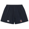 The Castle Rock Pirates Rugby Yokohama Short by EMB Canterbury features a school crest on the right leg and a Canterbury logo on the left, making it perfect for training or matches.