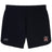 The Castle Rock Pirates Rugby Elite Woven Short by EMB Canterbury features a white Canterbury logo on the left leg, a red and white "Pirates Rugby Castle Rock" emblem on the right leg, and zippered pockets for secure storage during training.