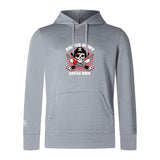 Show your Canterbury pride with the Castle Rock Pirates Rugby Club Lightweight Hoodie by WRS Canterbury, featuring a custom skull-and-swords logo on light gray fabric and a handy front pocket—ideal for fans.