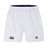 The Castle Rock Pirates Rugby Advantage Short 2.0 by EMB Canterbury features an elastic waistband, a black Canterbury logo on the left leg, an embroidered crest on the right, and is made with recycled materials for sustainability.