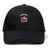 The Castle Rock Pirates Rugby Flexfit Drill Cap by EMB Canterbury features a skull and crossed rugby balls embroidered logo with red accents on the front, curved brim, and subtle CCC branding.