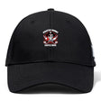 The Castle Rock Pirates Rugby Flexfit Drill Cap by EMB Canterbury features a skull and crossed rugby balls embroidered logo with red accents on the front, curved brim, and subtle CCC branding.