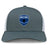 The EMB S&S Activewear US Space Force Women's Rugby Retro Trucker Cap features a gray and white design, embroidered front logo, and snapback closure.