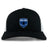The EMB S&S Activewear US Space Force Women's Rugby Retro Trucker Cap is a black and white trucker hat with an embroidered front logo and comfortable snapback closure.