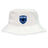 The EMB S&S Activewear US Space Force Women's Rugby Crusher Bucket Cap is a white cotton twill hat with a blue rugby logo and stars on the front, providing excellent sun protection.