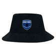 The US Space Force Women's Rugby Crusher Bucket Cap by EMB S&S Activewear is a black cotton twill hat featuring the team logo in blue and white, delivering sporty style and sun protection.