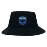 The US Space Force Women's Rugby Crusher Bucket Cap by EMB S&S Activewear is a black cotton twill hat featuring the team logo in blue and white, delivering sporty style and sun protection.