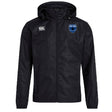 The EMB Canterbury US Space Force Women's Rugby Club VapoShield Full Zip Rain Jacket features "Canterbury" and "U.S. Space Force" logos on the front, with VapoShield tech to keep you dry and comfortable.