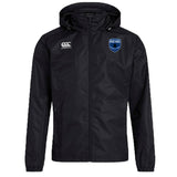 The EMB Canterbury US Space Force Women's Rugby Club VapoShield Full Zip Rain Jacket features "Canterbury" and "U.S. Space Force" logos on the front, with VapoShield tech to keep you dry and comfortable.